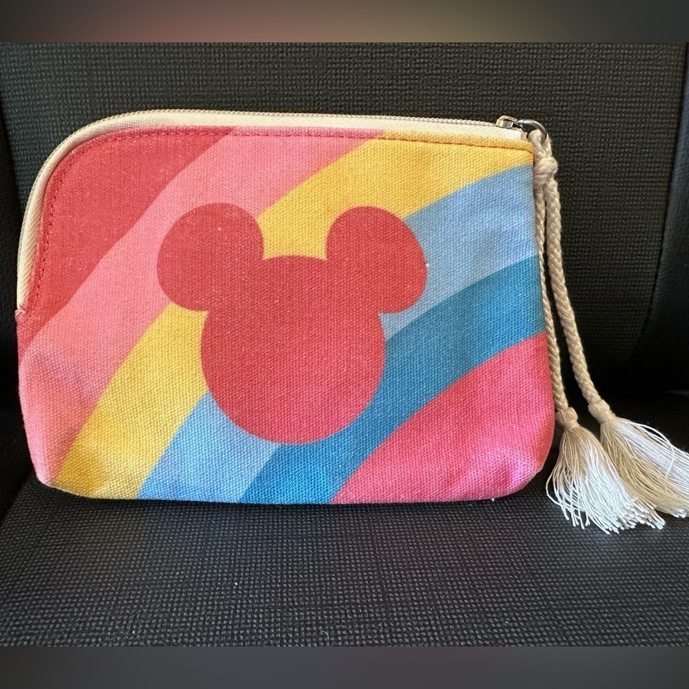 Disney x JUNK FOOD x Target Collab Mickey Mouse Rainbow Zippered Pouch/Wallet.